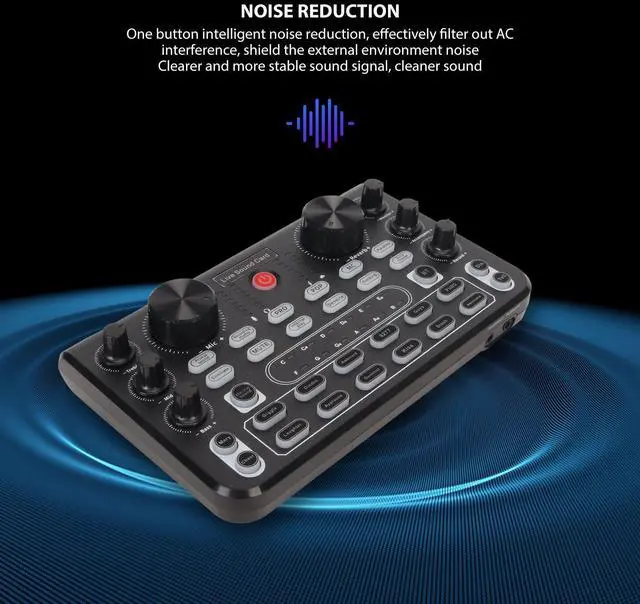 Alt view image 2 of 7 - _Mega Brand Live Sound Card, Clear Sound Karaoke Recording Mobile Audio Mixer, Adjustment Noise Reduction Gaming Audio Mixer for Live Broadcast, Karaoke, Recording, Voice Chatting