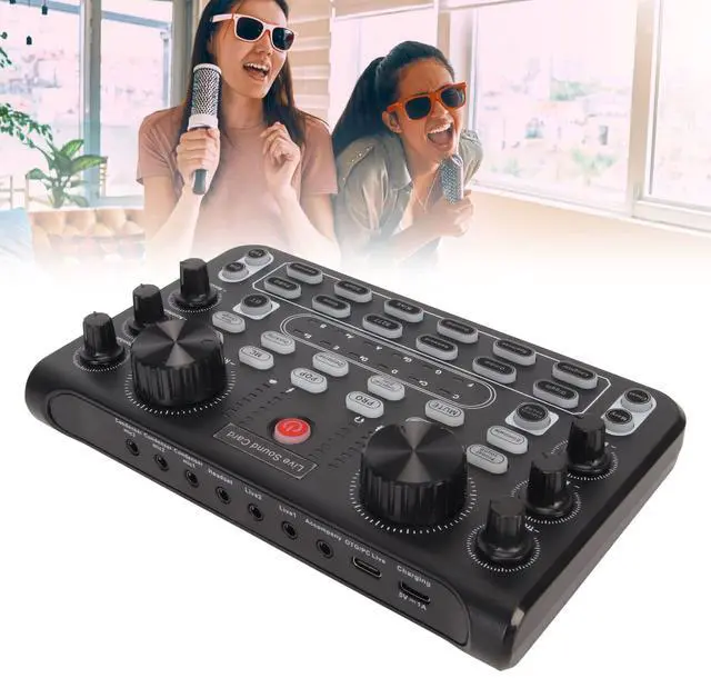 Alt view image 7 of 7 - _Mega Brand Live Sound Card, Clear Sound Karaoke Recording Mobile Audio Mixer, Adjustment Noise Reduction Gaming Audio Mixer for Live Broadcast, Karaoke, Recording, Voice Chatting