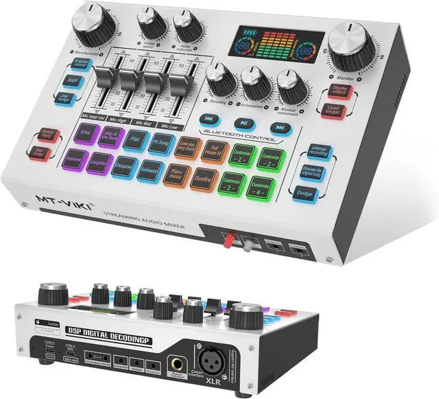 Main image of _Mega Brand Gaming Audio Mixer w/2.25 LCD Screen, Live Sound Card for PC/Phone Live Streaming Recording Podcast/Youtube/Gaming