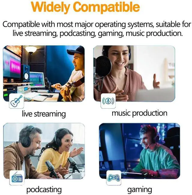 Alt view image 6 of 7 - _Mega Brand Live Sound Card with DJ Mixer Effects & Voice Changer,Professional-Grade Live Sound Card Audio Mixer Sound Board,16 Effects Ambient Sounds,Innovative Gaming Audio Mixer LED Voice Changer