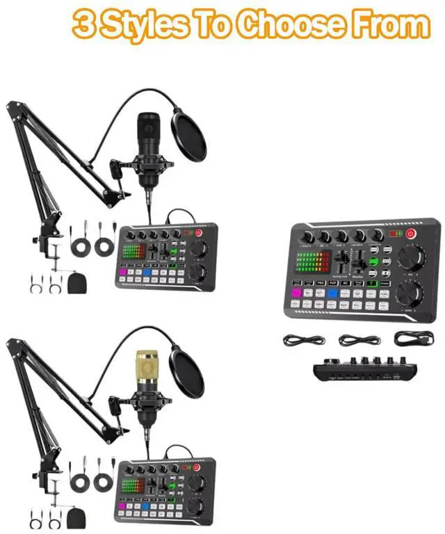 Alt view image 7 of 7 - _Mega Brand Live Sound Card with DJ Mixer Effects & Voice Changer,Professional-Grade Live Sound Card Audio Mixer Sound Board,16 Effects Ambient Sounds,Innovative Gaming Audio Mixer LED Voice Changer