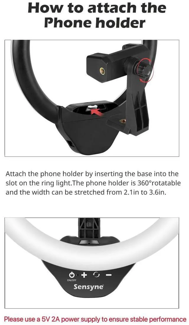 Alt view image 7 of 7 - _Mega Brand 10'' Ring Light with 50'' Extendable Tripod Stand, LED Circle Lights with Phone Holder for Live Stream/Makeup/YouTube Video/TikTok, Compatible with All Phones