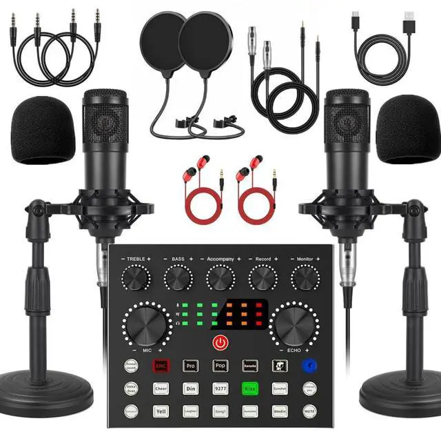 Main image of _Mega Brand V8s for 2, V8s Voice Changer with BM-800 Podcast Microphone Bundle - Studio Condenser Microphone Perfect for Podcasting, Recording, Singing, Streaming and Gaming