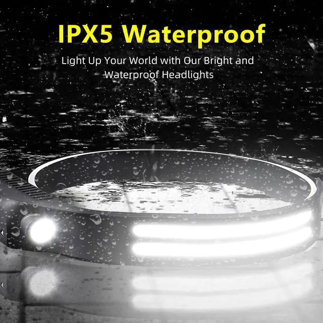 Alt view image 7 of 7 - _Mega Brand LED Headlamp Rechargeable 3PCS - 230° COB Super Bright Head Lights for Forehead, Hard hat Light for Adults, USB C Headband Flashlight for Work, Hiking, Running, Camping Essentials Gear