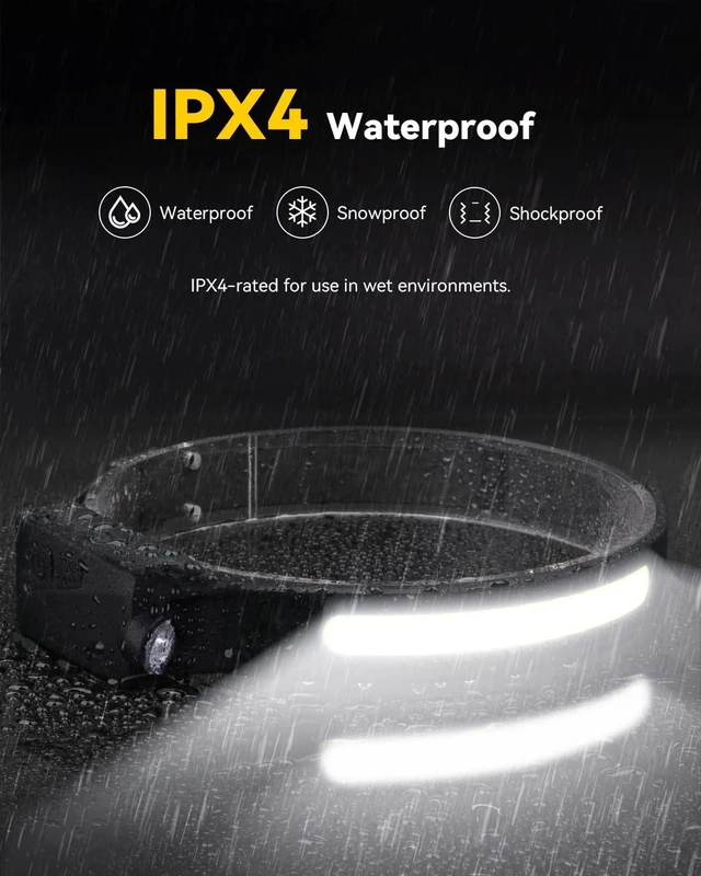 Alt view image 6 of 7 - Rechargeable Headlamp with Red Light & Motion Sensor, Wide Beam for Camping | 2 Pack, 230° Wide Beam, 7 Modes, White Red Light Night Vision, Hands-Free, IPX4 Waterproof, for Hiking, Running, Fishing