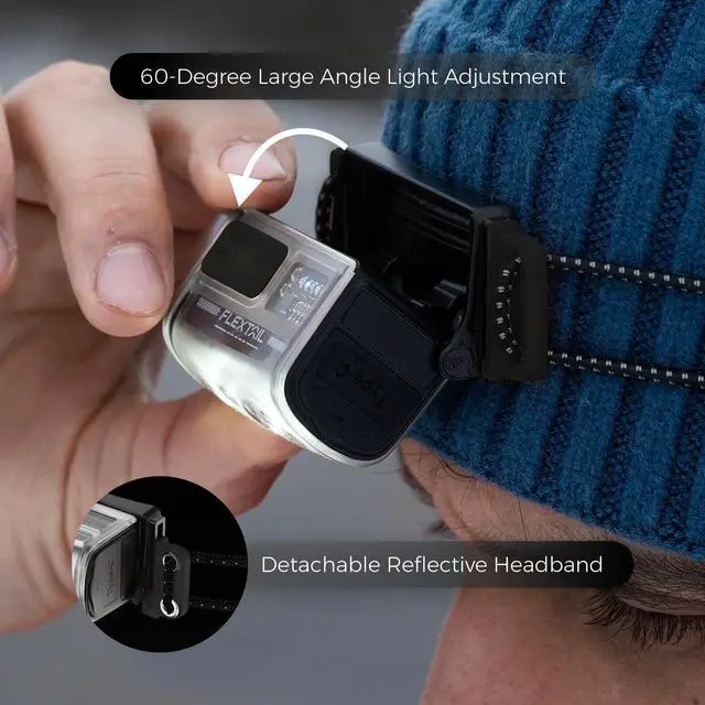 Alt view image 6 of 7 - _Mega Brand Ultra Lightweight Headlamp, 600 Lumen USB-C Rechargeable Headlamp with White Red Light, Adjustable Headband, for Camping, Back Packing, Hiking and Fishing