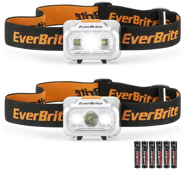 Main image of 2 Pack LED Headlamp, 4 Lighting Modes with Pivoting Light Head | Batteries Included, IPX4 Water Resistant, Adjustable Headband, Battery Powered, Ideal for Camping, Running, Hiking, Emergency
