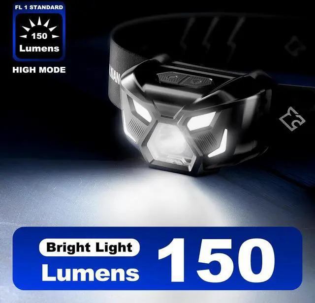 Alt view image 5 of 7 - _Mega Brand 2Pack Headlamp Flashlight High Lumen LED Rechargeable Headlights with White Red Light,Waterproof Motion Sensor Ultra Bright Head Lamp,4 Mode for Camping Essentials Fishing Hiking Repairing