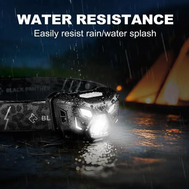Alt view image 7 of 7 - _Mega Brand 2Pack Headlamp Flashlight High Lumen LED Rechargeable Headlights with White Red Light,Waterproof Motion Sensor Ultra Bright Head Lamp,4 Mode for Camping Essentials Fishing Hiking Repairing