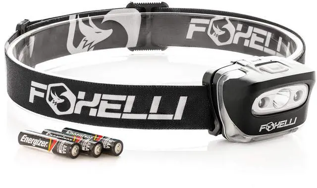 Alt view image 7 of 7 - _Mega Brand LED Headlamp Flashlight for Adults & Kids, Running, Camping, Hiking Head Lamp with White & Red Light, Comfortable Headband, Lightweight & Waterproof, 3 AAA Batteries