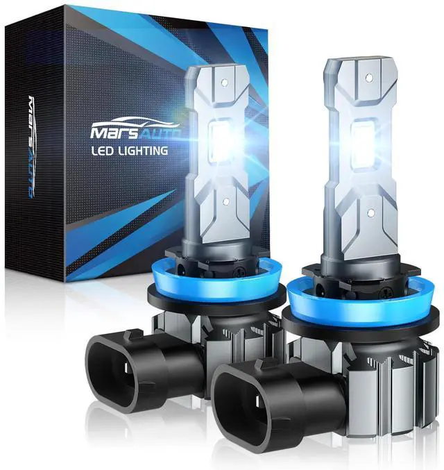 Main image of _Mega Brand M1S H11/H8/H9 Bulbs or H11 Fog, 30000LM Super Bright, Real 1:1 Design H11 Fog Light, No Fan No Noise H9 Bulb, 6000K Cool White H8 Light, 3min Plug and Play, IP68, Pack of 2