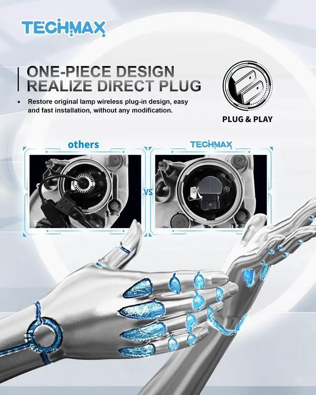 Alt view image 2 of 7 - _Mega Brand H11 Light Bulb, H8 H9 H11 Fog Light Bulb w/Fan 600% Bright 6500K Wireless Direct Insertion Plug and Play, Pack of 2
