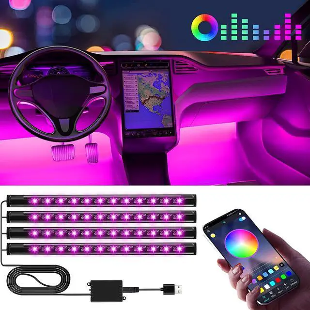 Main image of _Mega Brand Led Lights for Car Accessories Interior, Birthday Gifts for Women Men, Halloween Trunk or Trick Car Decorations Kit APP Control with USB Port Color Change Lights for Jeep Truck Decor, 12V