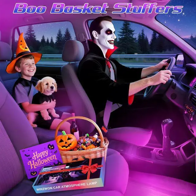 Alt view image 2 of 7 - _Mega Brand Led Lights for Car Accessories Interior, Birthday Gifts for Women Men, Halloween Trunk or Trick Car Decorations Kit APP Control with USB Port Color Change Lights for Jeep Truck Decor, 12V