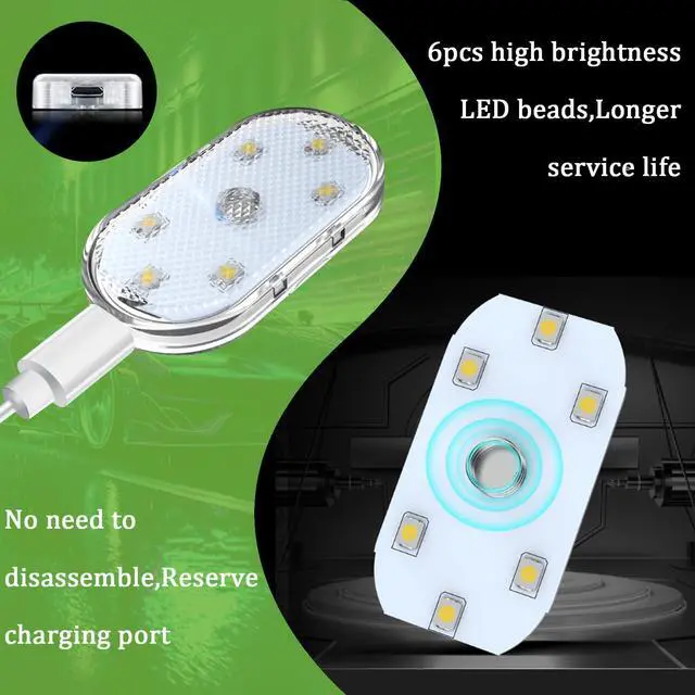 Alt view image 6 of 7 - _Mega Brand 4 PCS Car LED Lights for Car Interior, 7 Colors Magnetic USB Wireless LED Lights with Bright LED Lamp Beads, Portable Touch Rechargeable LED Interior Auto Lights for Car Decor