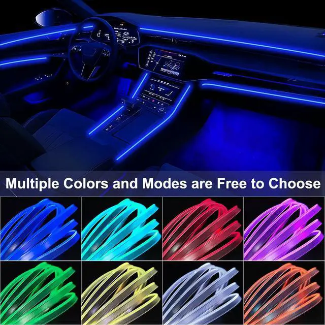 Alt view image 2 of 7 - _Mega Brand Interior Car LED Strip Lights APP Control, 5 in 1 RGB 16 Million Colors Ambient Lighting Kit with 236 inches Fiber Optic, Music Mode Inside Car Lighting Decorations