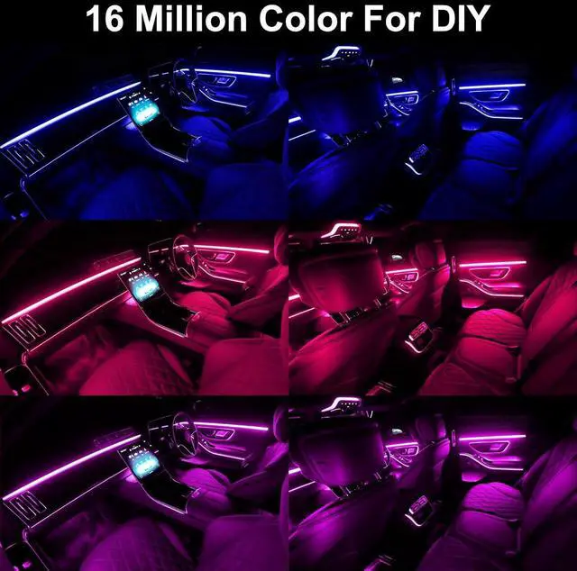 Alt view image 7 of 7 - _Mega Brand Interior Car LED Strip Lights APP Control, 5 in 1 RGB 16 Million Colors Ambient Lighting Kit with 236 inches Fiber Optic, Music Mode Inside Car Lighting Decorations