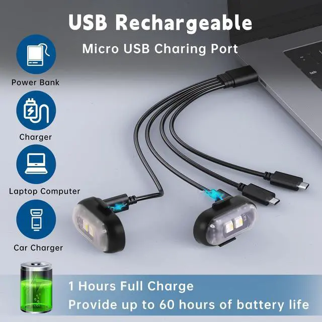 Alt view image 6 of 7 - _Mega Brand 4PCS Wireless LED Strobe Lights with Remote Control, 8 Colors USB Charing Waterproof Wireless Led Lights For Car Interior, Truck, Stroller, Drone, Motorcycles, Bike Anti-Collision etc