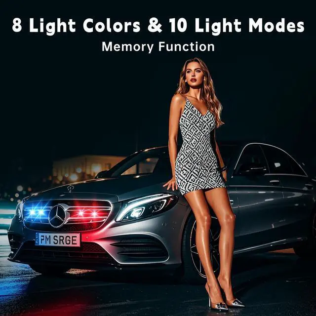 Alt view image 7 of 7 - _Mega Brand 4PCS Wireless LED Strobe Lights with Remote Control, 8 Colors USB Charing Waterproof Wireless Led Lights For Car Interior, Truck, Stroller, Drone, Motorcycles, Bike Anti-Collision etc