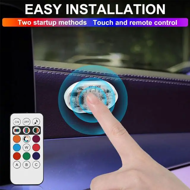 Alt view image 4 of 7 - _Mega Brand 4Pcs LED Interior Car Lights Wireless with Remote, Portable USB Rechargeable Car Interior Led Night Light for Car Decor