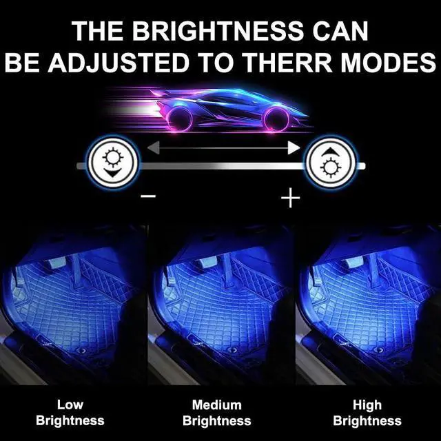 Alt view image 6 of 7 - _Mega Brand 4Pcs LED Interior Car Lights Wireless with Remote, Portable USB Rechargeable Car Interior Led Night Light for Car Decor