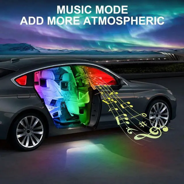 Alt view image 7 of 7 - _Mega Brand 4Pcs LED Interior Car Lights Wireless with Remote, Portable USB Rechargeable Car Interior Led Night Light for Car Decor