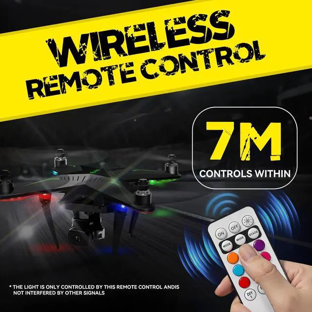 Alt view image 4 of 7 - _Mega Brand 8Pcs Wireless LED Strobe Lights with Remote Control,RGB Aircraft Strobe Lights High Brightness 8 Colors Waterproof Anti-Collision Night Warning Lighting for Car Motorcycle RC Aircraft Bike