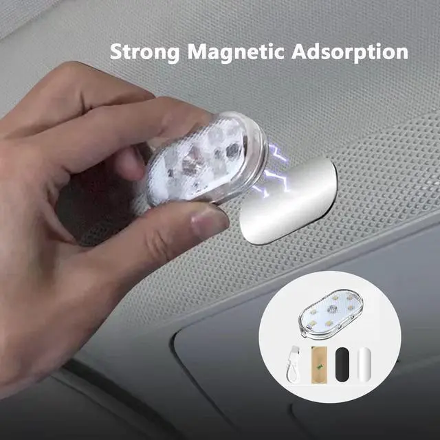 Alt view image 4 of 7 - _Mega Brand 4Pcs Wireless LED Lights for Car Interior,7 Colors Ambient Lighting Car Interior,Car Lights Inside Your Car,USB Rechargeable Car Interior Led Night Light for Car Decor