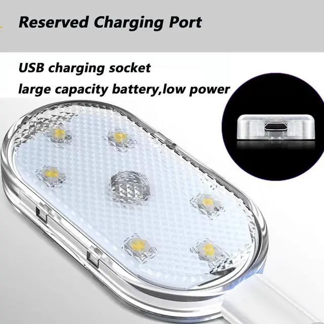 Alt view image 6 of 7 - _Mega Brand 4Pcs Wireless LED Lights for Car Interior,7 Colors Ambient Lighting Car Interior,Car Lights Inside Your Car,USB Rechargeable Car Interior Led Night Light for Car Decor