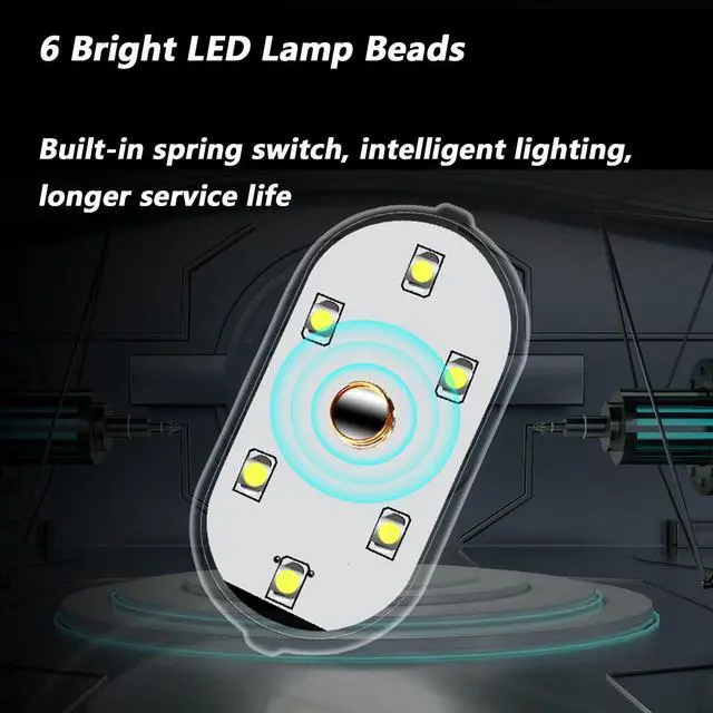 Alt view image 7 of 7 - _Mega Brand 4Pcs Wireless LED Lights for Car Interior,7 Colors Ambient Lighting Car Interior,Car Lights Inside Your Car,USB Rechargeable Car Interior Led Night Light for Car Decor