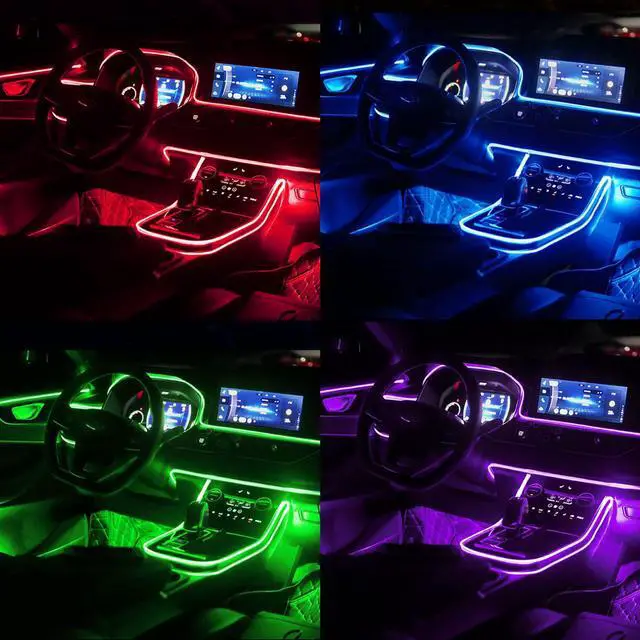 Alt view image 6 of 7 - _Mega Brand Interior Car LED Strip Lights with Wireless APP and Remote Control, RGB 5 in 1 Ambient Lighting Kits with 236 inches Fiber Optic, 16 Million Colors Car Neon Lights, Sync to Music