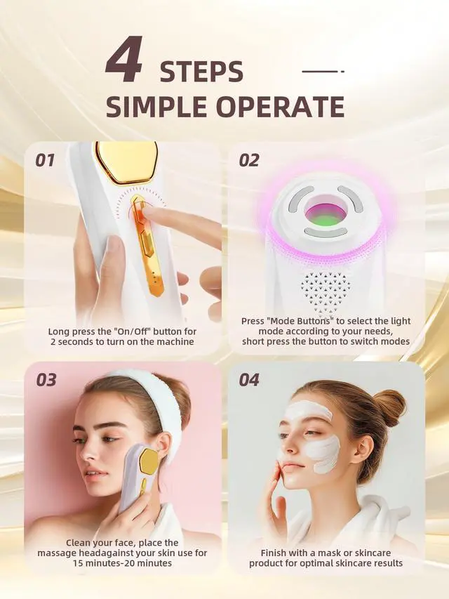 Alt view image 5 of 7 - _Mega Brand Facial Massager Tool, Beauty Device for Face and Full Body, Portable Face Lift Device for Skin Care, Against Dullness, Neck Massager for Women