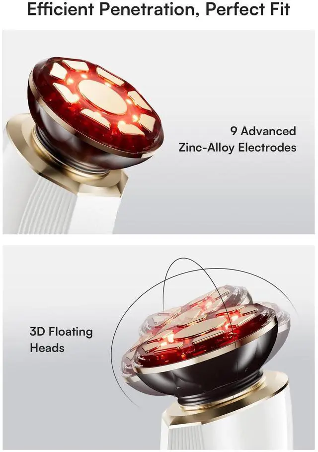 Alt view image 6 of 7 - _Mega Brand 3-in-1 Red Light Therapy for Face and Neck Facial Massager True Beauty Glow Device, Lifting & Firming Skincare Tool