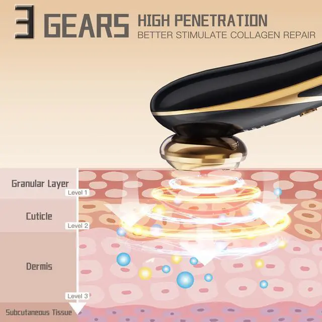 Alt view image 5 of 7 - _Mega Brand Radio Frequency Facial Machine with EMS - Anti-Aging Skin Tightening Rejuvenation Skin Care Eqipment Home Use,5 in 1 Light Therapy for Wrinkles Lifting High Frequency Face Massager.