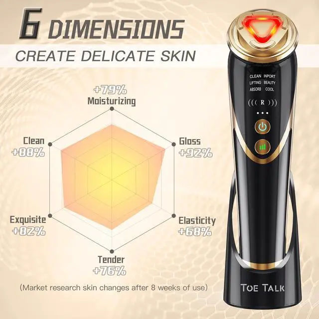 Alt view image 7 of 7 - _Mega Brand Radio Frequency Facial Machine with EMS - Anti-Aging Skin Tightening Rejuvenation Skin Care Eqipment Home Use,5 in 1 Light Therapy for Wrinkles Lifting High Frequency Face Massager.