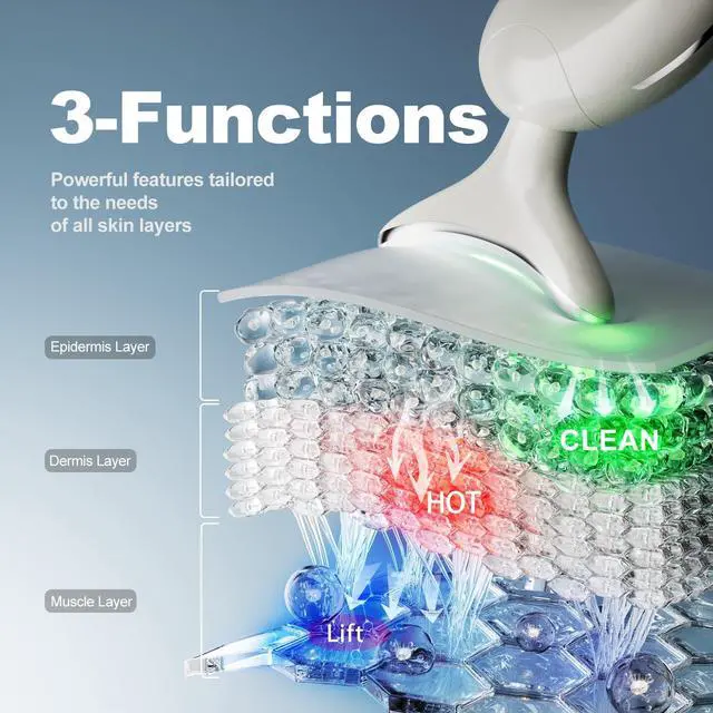 Alt view image 3 of 7 - _Mega Brand 7 in 1 Face Massager Tool, Red Light Therapy for Face and Neck, Portable Face Lift Device, Neck Massager for Double Chin Reducer