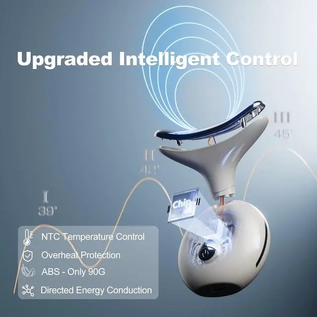 Alt view image 6 of 7 - _Mega Brand 7 in 1 Face Massager Tool, Red Light Therapy for Face and Neck, Portable Face Lift Device, Neck Massager for Double Chin Reducer