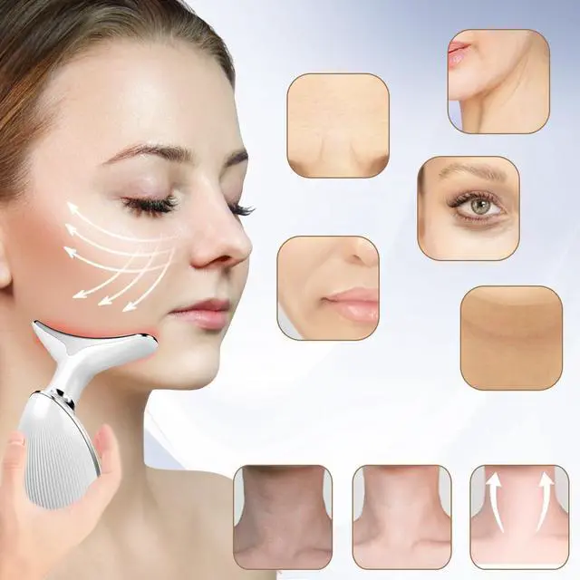Alt view image 3 of 6 - _Mega Brand Face and Neck Massager Tools, Portable Facial Beauty Device,Facial Massager with 7 Color LED Lights for Skin Care