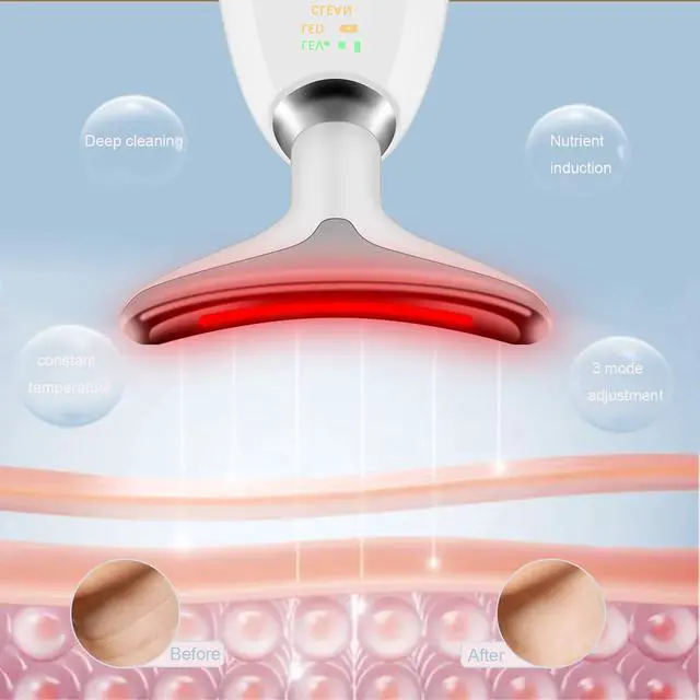Alt view image 4 of 6 - _Mega Brand Face and Neck Massager Tools, Portable Facial Beauty Device,Facial Massager with 7 Color LED Lights for Skin Care