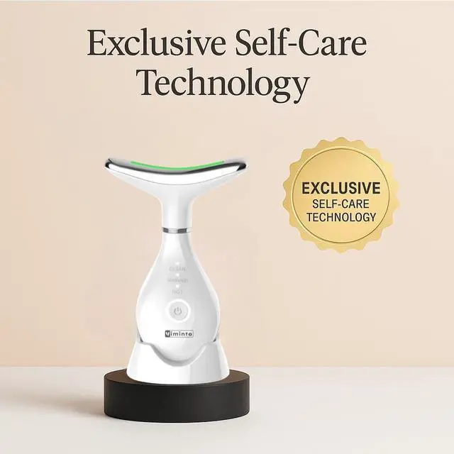 Alt view image 6 of 7 - _Mega Brand 3-in-1 Face Massager Facial Massager Tool with Soothing Heat, Vibration, and Smart Touch Red, Blue & Green Light Modes for Relaxation and Radiance Compact & Portable - White
