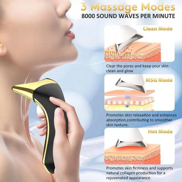 Alt view image 5 of 7 - _Mega Brand True Beauty Glow Facial Massager for Neck Care, Red Light for Face,Water Resistant Luminesce 5-in-1 Led Facial Sculptor
