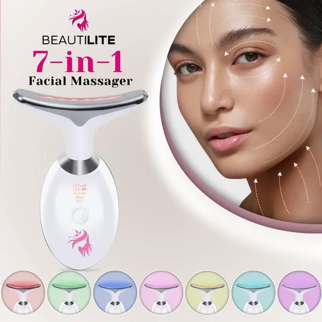Alt view image 2 of 7 - Red Light Therapy for Face, Facial Massager, Skin Tightening & Anti-Aging Face Lift Device, True Beauty Glow Facial Massager, 7-in-1 LED Facial Sculptor