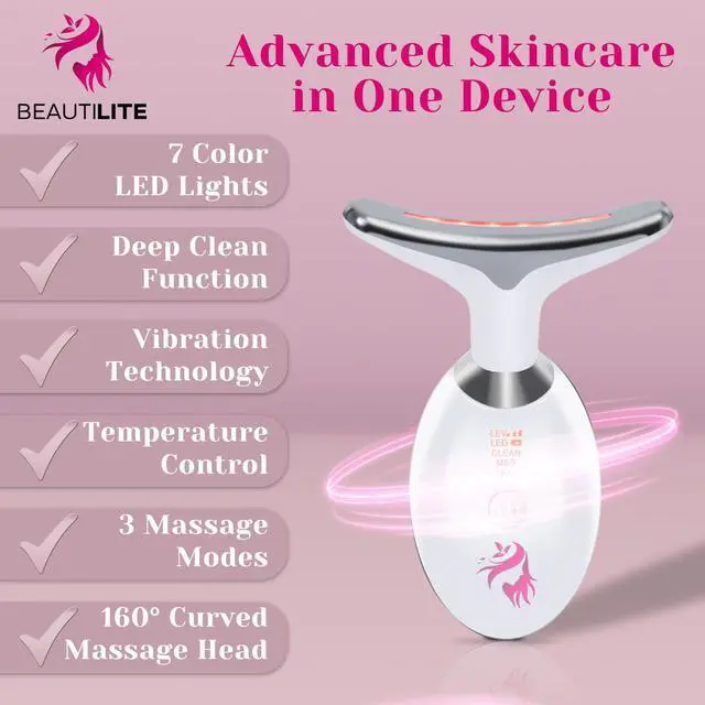 Alt view image 4 of 7 - Red Light Therapy for Face, Facial Massager, Skin Tightening & Anti-Aging Face Lift Device, True Beauty Glow Facial Massager, 7-in-1 LED Facial Sculptor