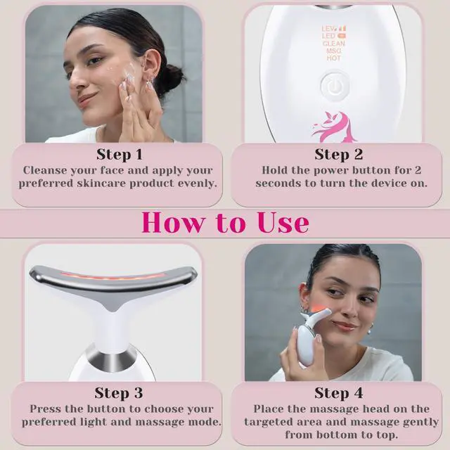 Alt view image 5 of 7 - Red Light Therapy for Face, Facial Massager, Skin Tightening & Anti-Aging Face Lift Device, True Beauty Glow Facial Massager, 7-in-1 LED Facial Sculptor