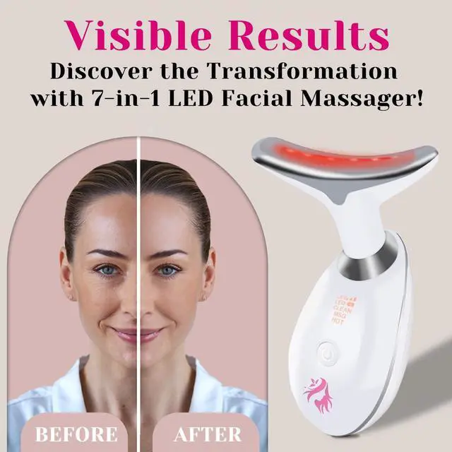 Alt view image 6 of 7 - Red Light Therapy for Face, Facial Massager, Skin Tightening & Anti-Aging Face Lift Device, True Beauty Glow Facial Massager, 7-in-1 LED Facial Sculptor