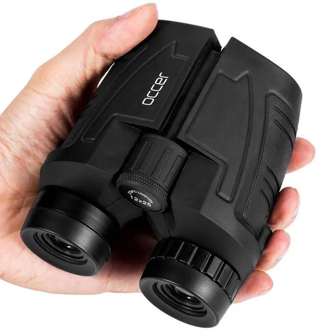 Main image of Occer 12x25 Compact Binoculars for Adults and Kids, Large Eyepiece Waterproof Binocular with Low Light Vision,High Powered Easy Focus Binoculars for Bird Watching,Outdoor Hunting,Travel,Sightseeing