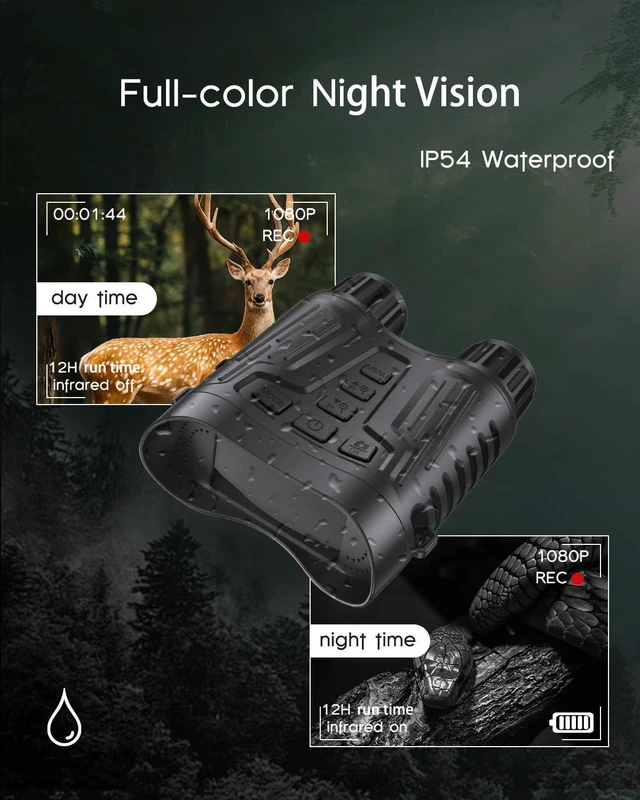 Alt view image 6 of 7 - 4K Night Vision Binoculars with Video Recording for Men, for Dad & Husband, 3.2" HD Display, 8X Zoom, 32GB Card,Gifts for Valentines Day, Birthday, Outdoor Camping and Wildlife Observation