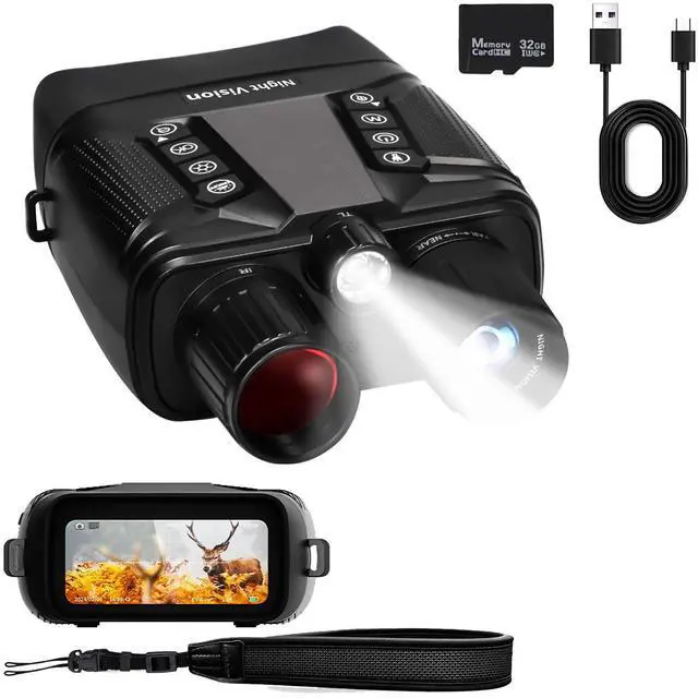 Main image of _Mega Brand Night Vision Goggles for Adults,4K Dual Infrared Night Vision Binoculars with 5000mAh Up to 16H of Use with 32GB Card,and 8X Digital Zoom External Flashlight for Camping and Adventure
