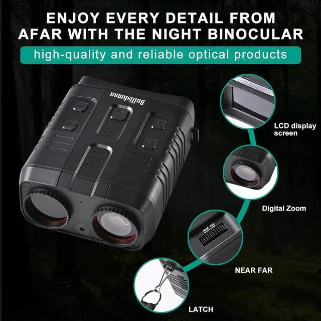 Alt view image 3 of 7 - _Mega Brand Night Vision Goggles 4K Night Vision Binoculars for Adults,10X Digital Zoom, 3''Large Screen Binoculars can Save Photo and Video with 128GB Memory Card & Rechargeable Lithium Battery