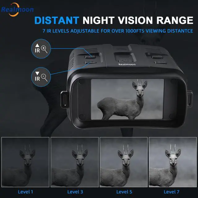 Alt view image 4 of 7 - _Mega Brand Night Vision Goggles 4K Night Vision Binoculars for Adults,10X Digital Zoom, 3''Large Screen Binoculars can Save Photo and Video with 128GB Memory Card & Rechargeable Lithium Battery